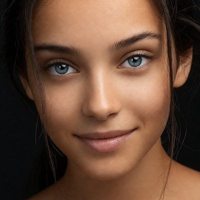 Beautiful woman with blue eyes