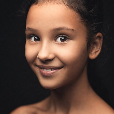 Smiling young Asian girl portrait