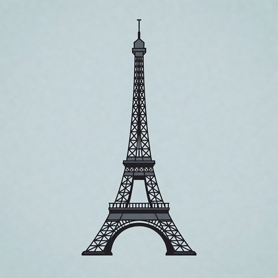 Eiffel Tower silhouette illustration