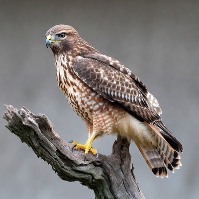 Red-tailed Hawk Perched on Branch