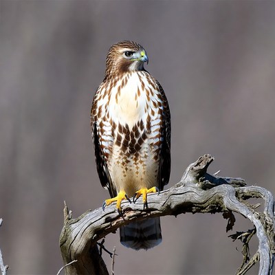 Red-tailed Hawk Perched on Branch