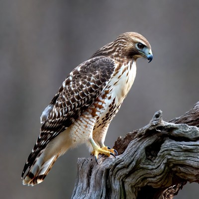 Red-tailed Hawk Perched on Branch