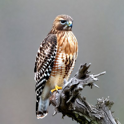 Red-tailed Hawk Perched on Branch