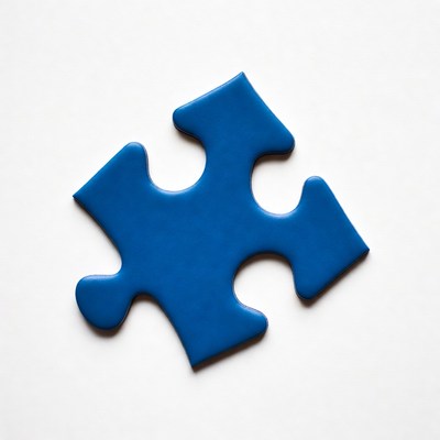 Blue puzzle piece isolated