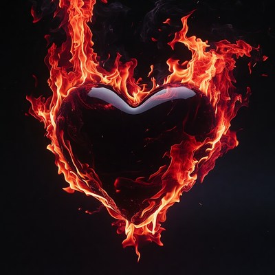 Burning Heart Flames