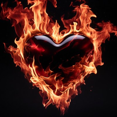 Burning Heart Flames