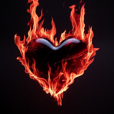 Burning Heart Flames