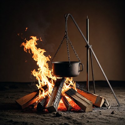 Campfire with Hanging Pot