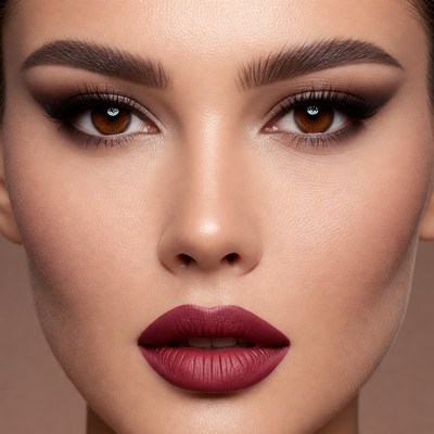 Woman with bold makeup close-up