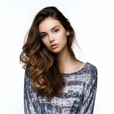 Young woman with wavy brown hair