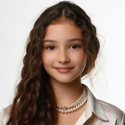 Young girl with pearl necklace