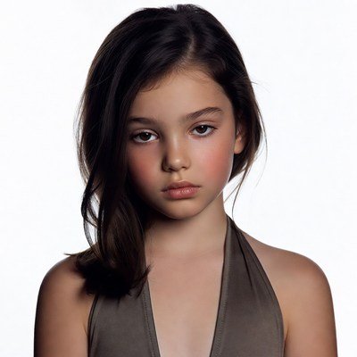 Young girl with long dark hair