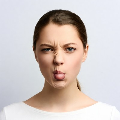 Woman sticking out tongue