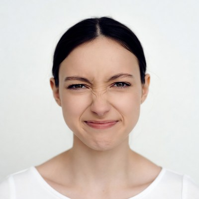 Woman making duck face pout