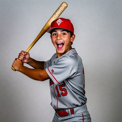 Boy swinging baseball bat