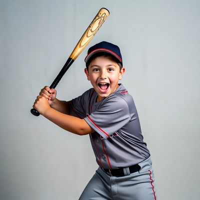 Boy swinging baseball bat
