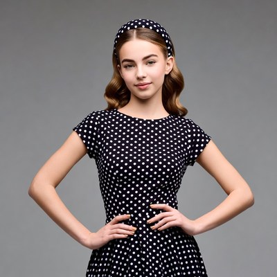 Teen girl in polka dot dress