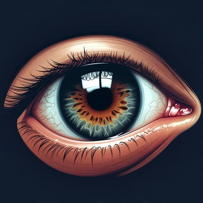 Close-up of detailed hazel eye