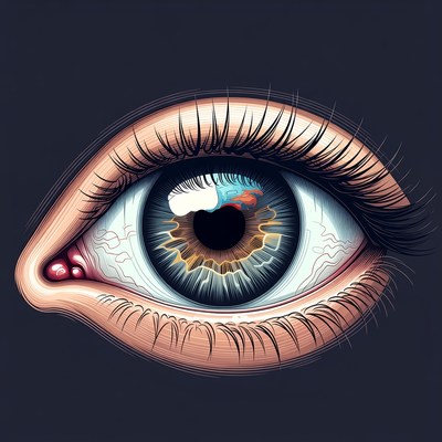 Close-up blue human eye illustration