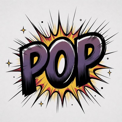 Explosive Purple POP Comic Text