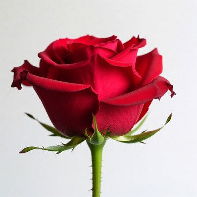 Red Rose on White Background