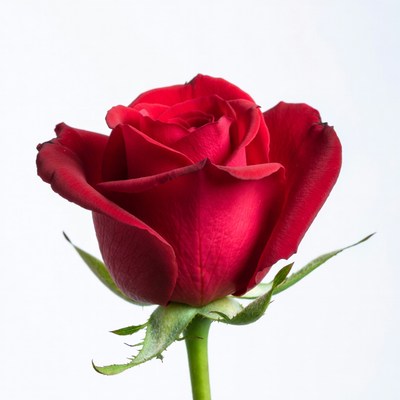 Red Rose on White Background