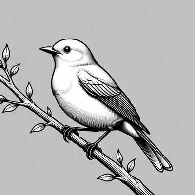 White bird perched on branch