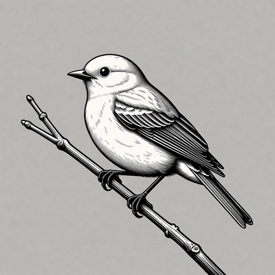 White bird perched on branch