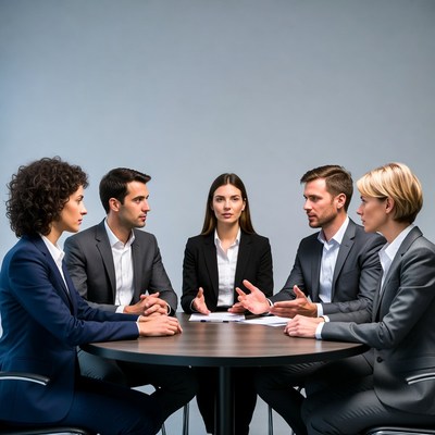 Diverse team in business meeting