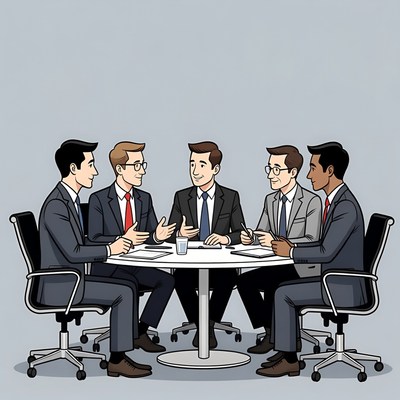 Men in business meeting illustration