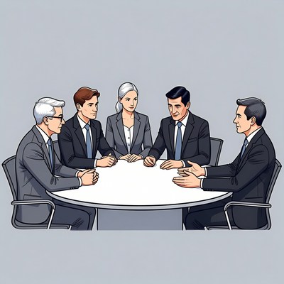 Business team meeting at round table