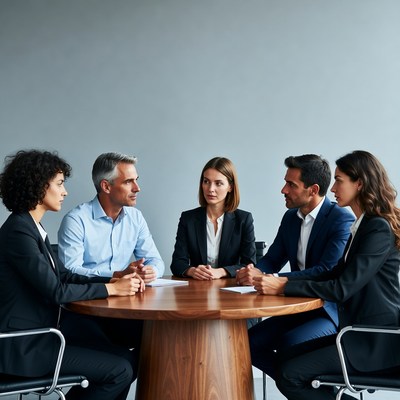 Diverse team in business meeting