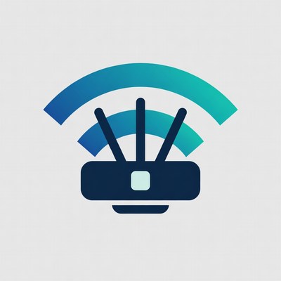 WiFi Router Icon with Signal Waves