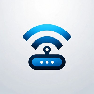 Blue WiFi Router Icon