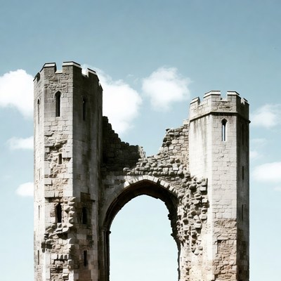 Ruined Medieval Stone Gatehouse