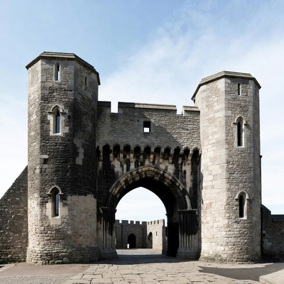 Medieval Stone Castle Gate