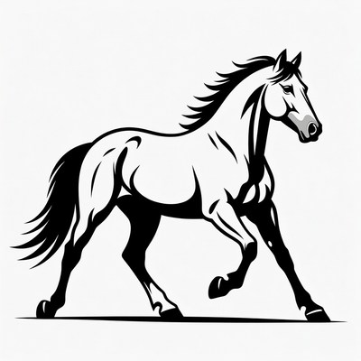 Galloping horse silhouette illustration