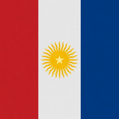 Argentine Flag with Sun of May