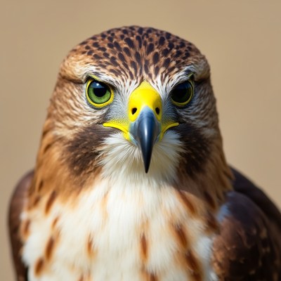 Close-up of red-tailed hawk