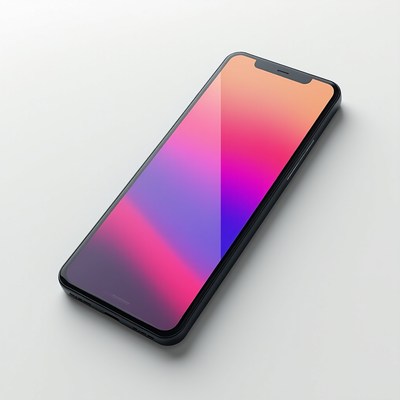 iPhone with gradient screen
