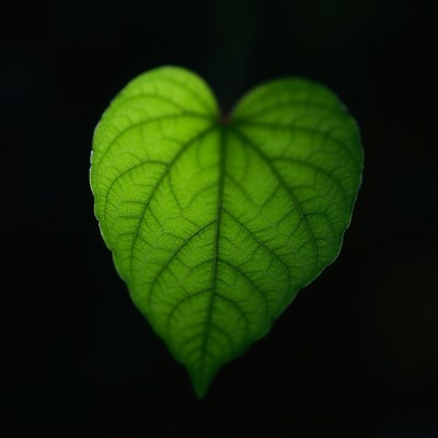 Heart-Shaped Green Leaf