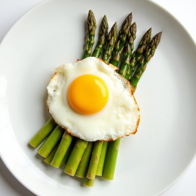 Sunny Side Up Egg on Asparagus