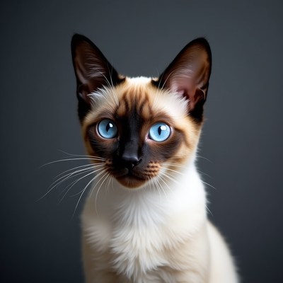 Siamese kitten with blue eyes