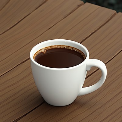 White mug of black coffee