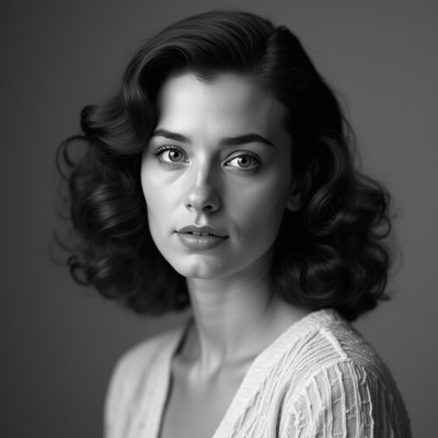 Woman with vintage wavy hair