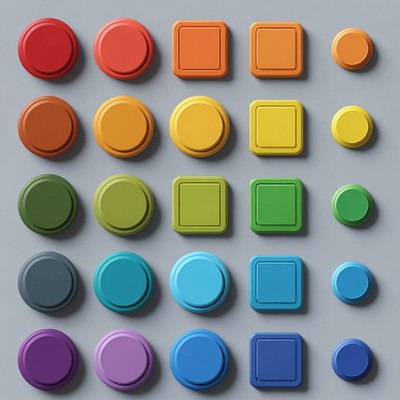 Colorful Circles and Squares Grid