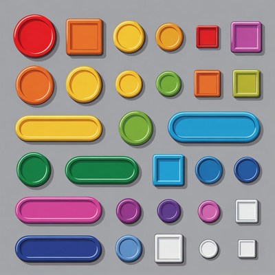 Colorful Circles and Squares Buttons