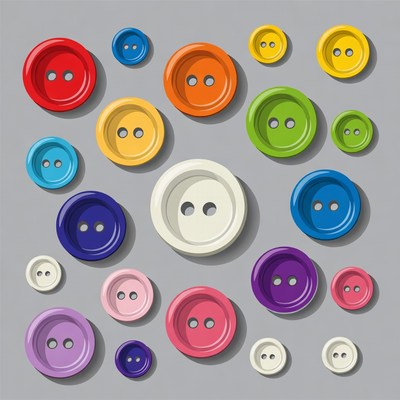 Colorful Buttons on Gray Background