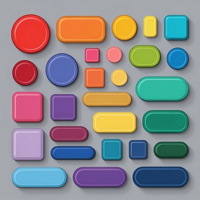 Colorful Buttons on Gray Background