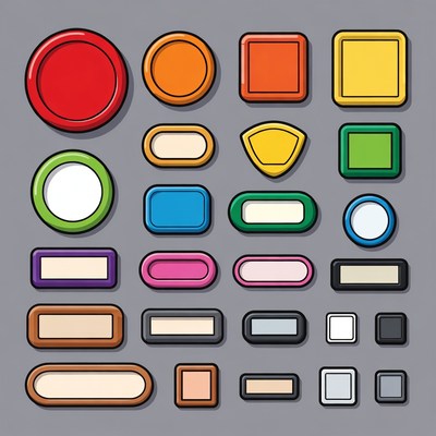 Colorful Shapes Buttons Icons